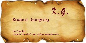 Knabel Gergely névjegykártya